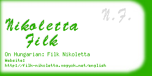 nikoletta filk business card